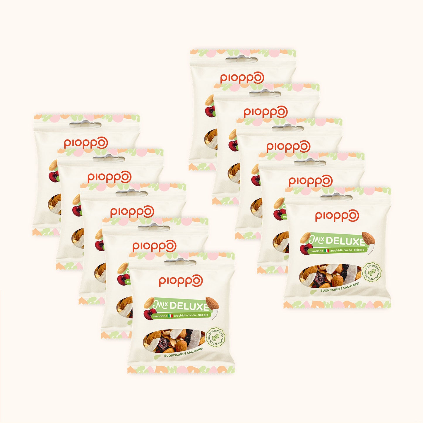 Mix Mandorle, Arachidi, Ciliegie e Cocco x10