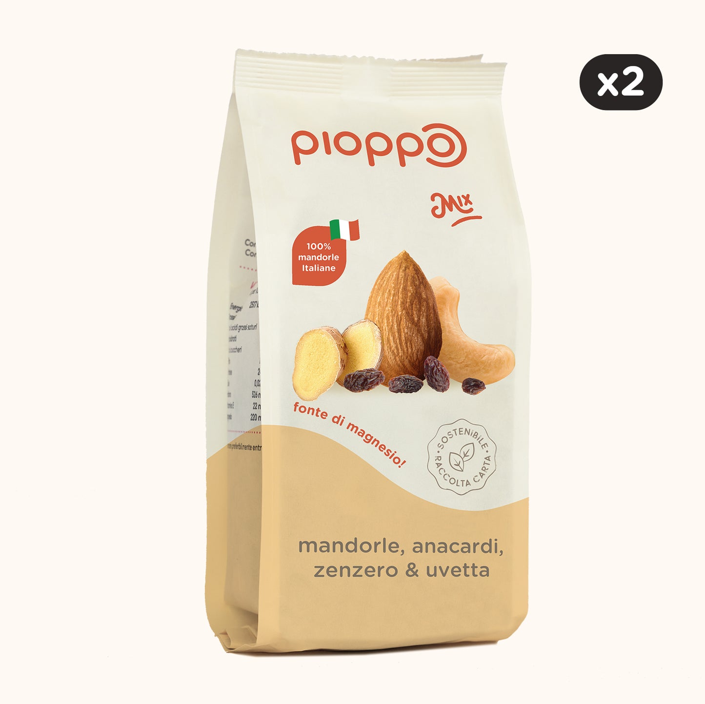 Mix Mandorle, Anacardi, Zenzero e Uva